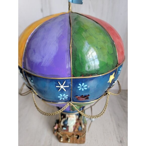 Vintage hot air balloon metal Santa music box unique home decor - Picture 5 of 10